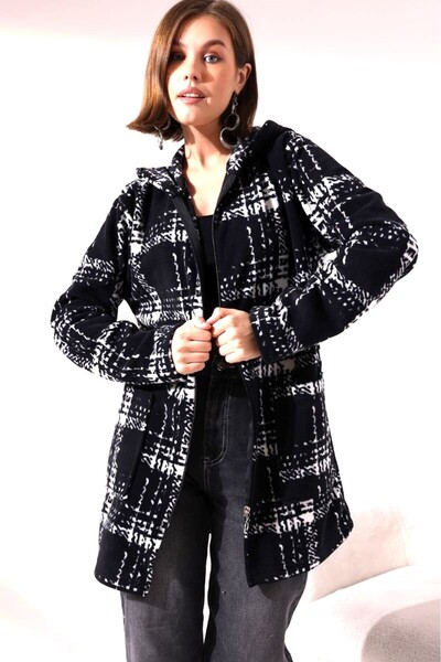 Modayase Women's Zippered Fleece Cardigan Coat