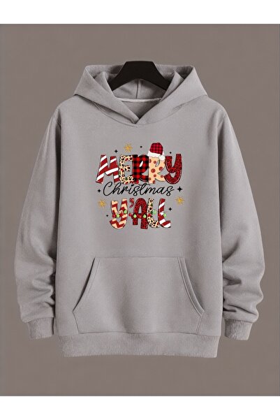 ArtYus Unisex Long Sleeve Transfer Merry Christmas Christmas Printed Plus Size Crew Neck Sweatshirt