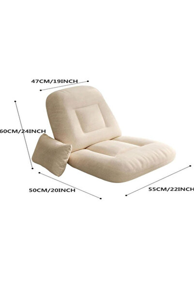 Generic Adjustable Floor Chair with Back Support, 5-Position Floor Lazy Sofa, Padded Couch Recliner, Folding