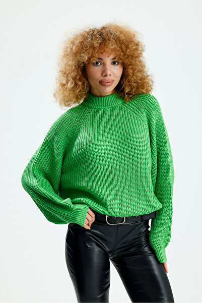 Figo Πλεκτό πουλόβερ με στρογγυλή λαιμόκοψη Raglan με ραβδώσεις