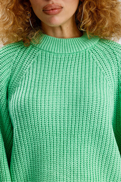 Figo Πλεκτό πουλόβερ με στρογγυλή λαιμόκοψη Raglan με ραβδώσεις