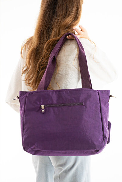 MEGA ÇANTA Women's Shoulder Bag Klinkir Interior and Exterior Textured Quality Workmanship and Three Compartments