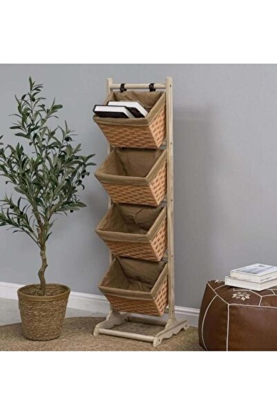 SPR ستاند خشب سلال خوص JARDO JARDO Wooden Stand with Wicker/Rope Baskets