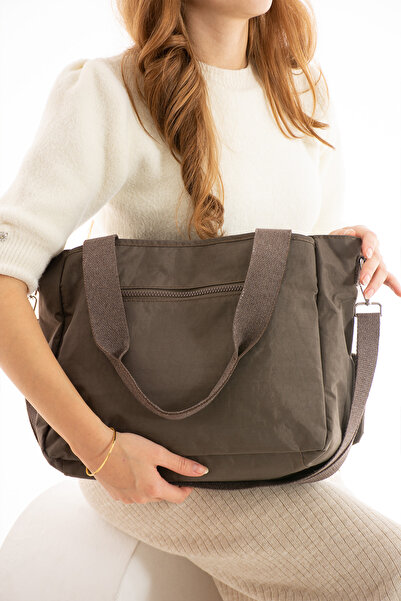 MEGA ÇANTA Women's Shoulder Bag Klinkir Interior and Exterior Textured Quality Workmanship and Three Compartments