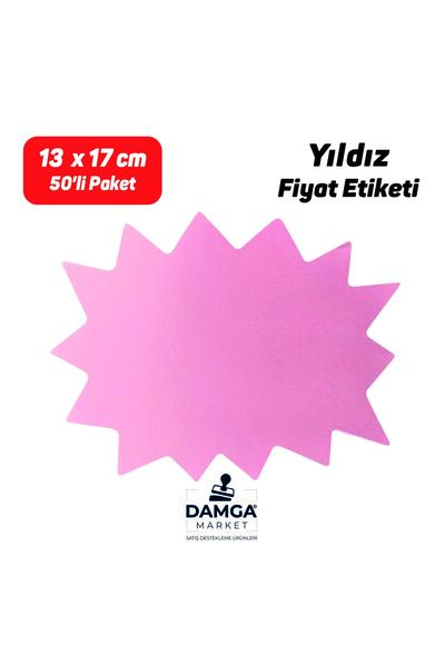 DamgaMarket Roza zvezda cjenik 13×17 cm – 50 komada praznih etiketa za prodav...