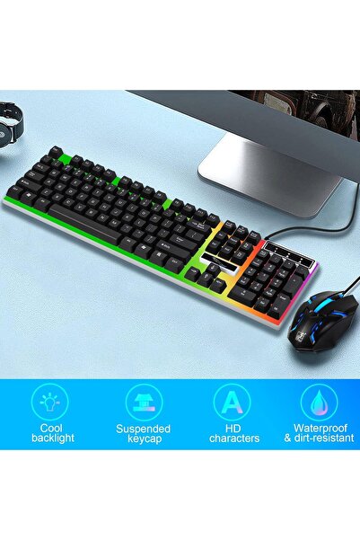 Generic SKY-TOUCH G21 Wired USB Gaming Keyboard and Mouse Combo - Black