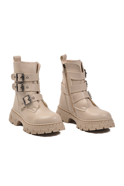 AYK'S Beige Children's Boots with Fleece Inside and Zipper Caneda F