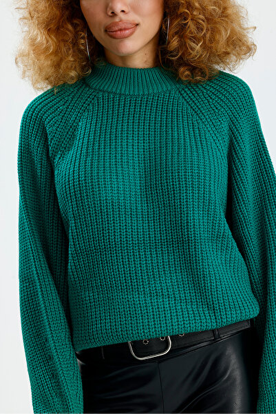 Figo Πλεκτό πουλόβερ με στρογγυλή λαιμόκοψη Raglan με ραβδώσεις