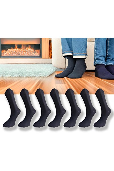 Silk Step 7-Pack, Plain (No Pattern) Black, Socket Length Men's Socks (7 Pairs Black)