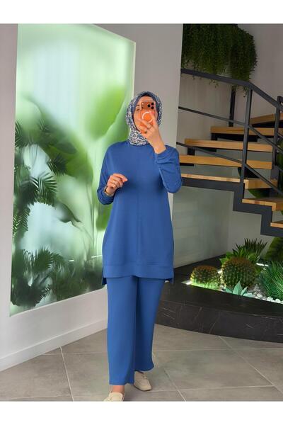 BÜRDE Blue Color Basic Set with Stitching Detail