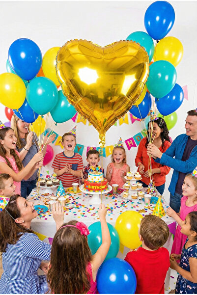 Noone بالون فويل ذهبي لامع على شكل قلب 45 سم، زينة حفلات رومانسية، عرض زواج، ...