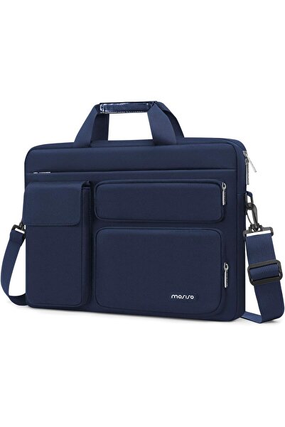 Mosiso Laptop Shoulder Bag 15.6 inch, Navy Blue