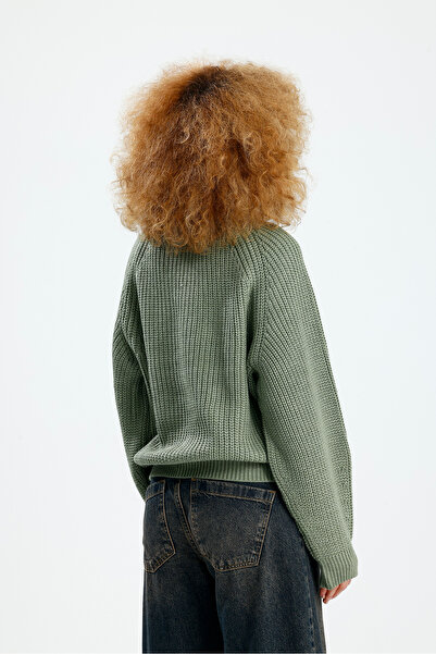 Figo Πλεκτό πουλόβερ με στρογγυλή λαιμόκοψη Raglan με ραβδώσεις