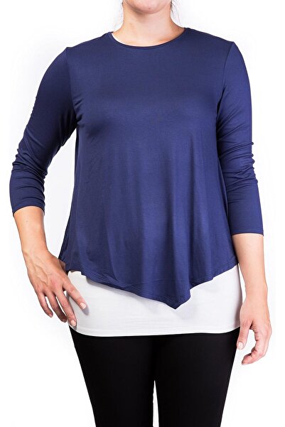 Mama basics Double Layer Maternity & Nursing Top - Medium, Navy Cream