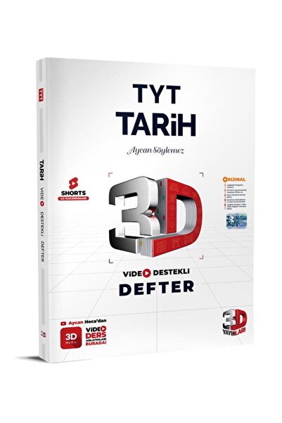 3D Yayınları TYT Video Destekli Defter VDD Tarih 2025 2026 Yeni Baskı Sezon