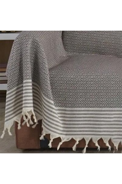 Artenova Cotton plaid with tassels for sofa or bed, 180x300 cm