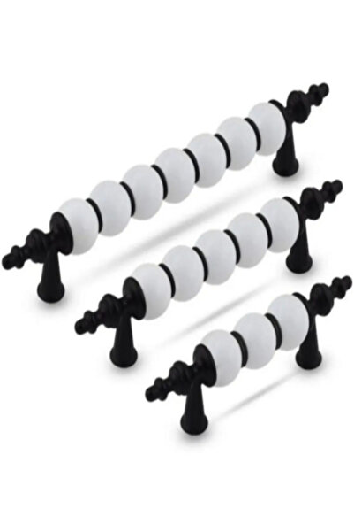 TRS MOBAKS Trs Lüx Polimer Boncuk Kulp Siyah Dolap Mutfak Çekmece Vestiyer Kulp