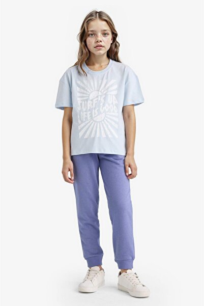 DeFacto Pantaloni de trening pentru fetițe Y1226A6/PR510 LT.VIOLET