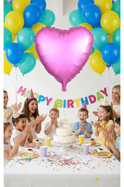 Noone Pink Heart Foil Balloon 45 cm - Helium and Air Compatible Birthday, Gir...