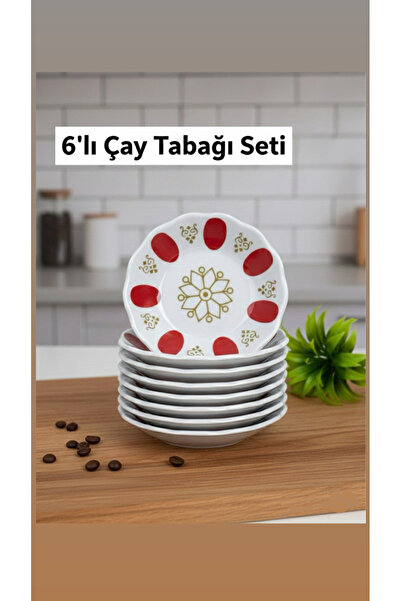 TD HOME ‘’Melamin Kırılmaz Kırmızı Kahveci Çay Tabağı 6’lı’’