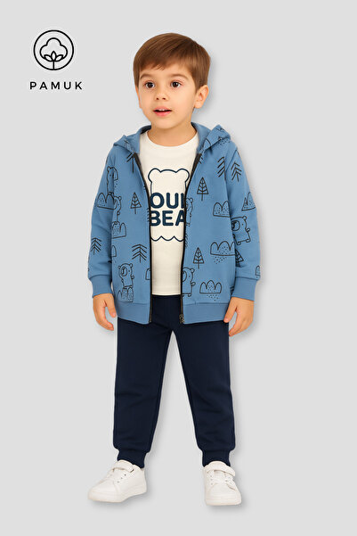 HK HOPKİDS Момчешки комплект от 3 части с геометрични мотиви за зимата