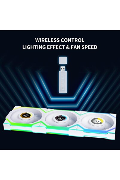 Lian Li Uni Fan SL LCD Wireless 120 - ARGB Fan with 1.6" LCD - White