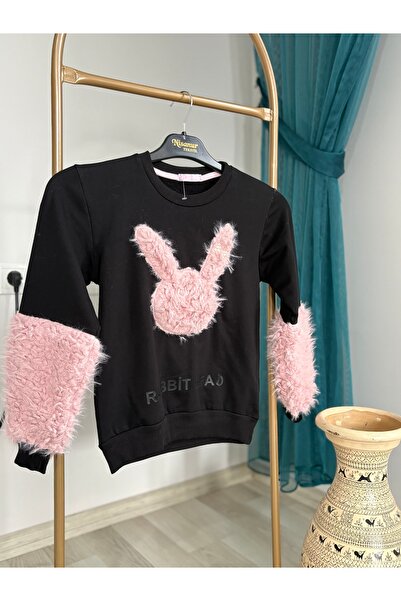 Butic Kız çocuk peluş detaylı sveat