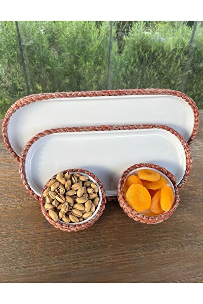 Home Inn Home Textile Service Set of 4 Melamine Wicker Textured – Burgundy – ...