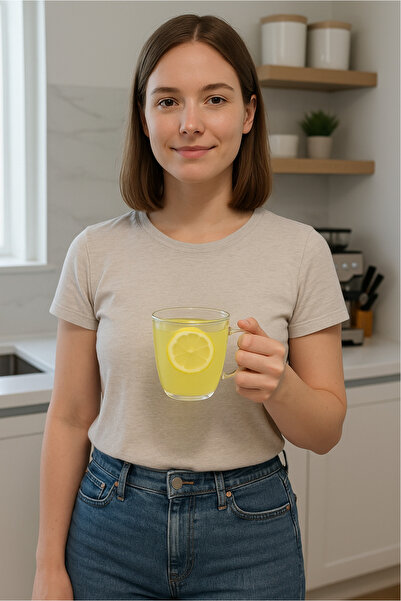 Orvila Set of 6 Transparent Mica Cups with Handles Mica Cup Set