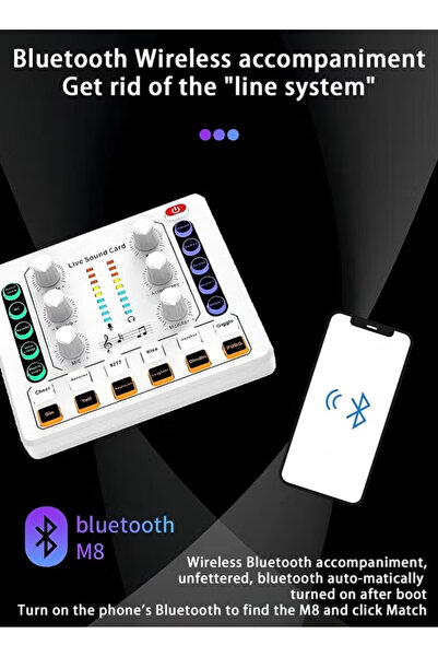 dida-cosmos M8 Live Sound Card DSP Chip Twelve Ambient Sounds Four Kinds Of Sound Changes