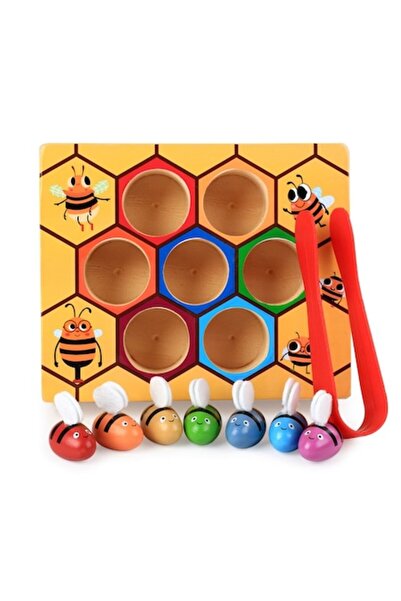 Toy Montessori Game for Developing Children's Fine Motor Skills - Catch the Bee with Tweezers and Place