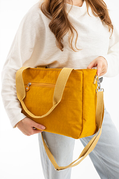 MEGA ÇANTA Women's Shoulder Bag Klinkir Interior and Exterior Textured Quality Workmanship and Three Compartments