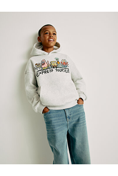 Marks & Spencer Pamuk Karışımlı Spongebob Kapüşonlu Sweatshirt