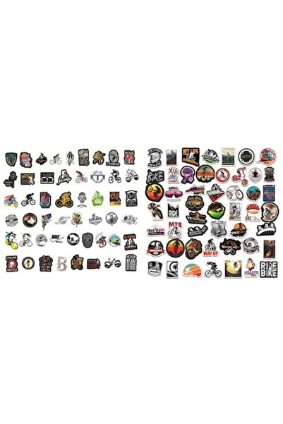 Fantasy Set of 100 Decorative Stickers - Bicycle Theme, Weather-Resistant, Multicolor