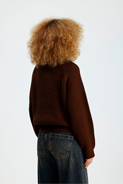 Figo Πλεκτό πουλόβερ με στρογγυλή λαιμόκοψη Raglan με ραβδώσεις