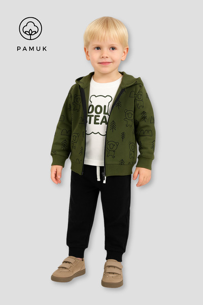 HK HOPKİDS Момчешки комплект от 3 части с геометрични мотиви за зимата