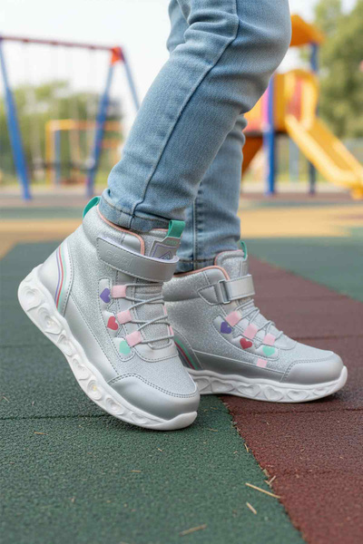 AYK'S Cizme argintii ușoare pentru fete Cool Kids F