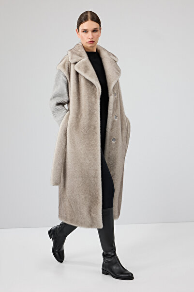 Derimod Mirage Women's Gray Teddy Coat 25Wgp5310Fx