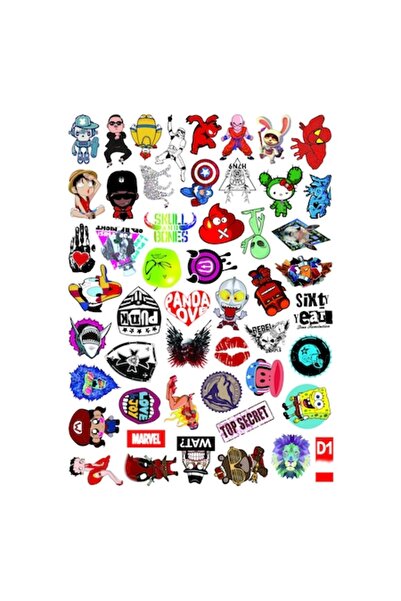 OEM Set de 100 de autocolante din vinil D12 impermeabile, 3,8-10 cm, multicolore