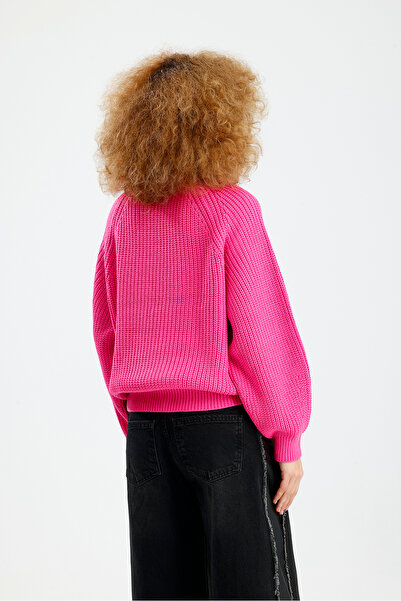 Figo Πλεκτό πουλόβερ με στρογγυλή λαιμόκοψη Raglan με ραβδώσεις