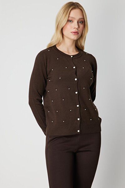 Onteks 65930 Cardigan with Pearls and Zero Necklace