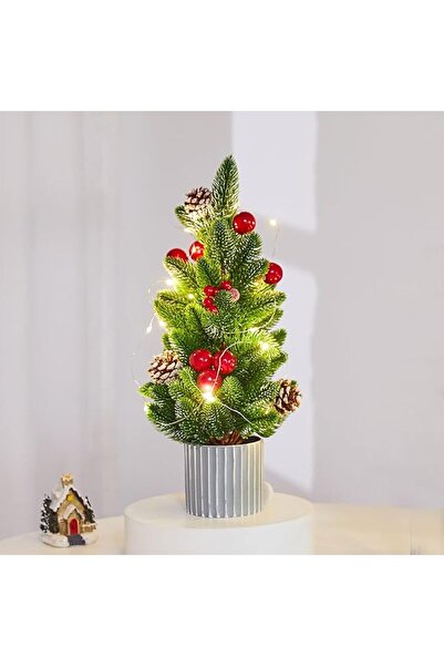 Generics ديكور طاولة شجرة عيد الميلاد الاصطناعية الصغيرة الكلاسيكية من MYELLU (أحمر نبيذي)