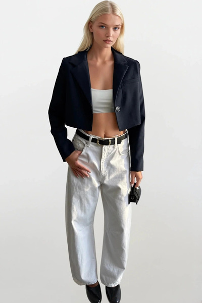 vuvutasarım Νέα σεζόν Γυναικείο Crop Blazer Jacket με ένα κουμπί 52207001