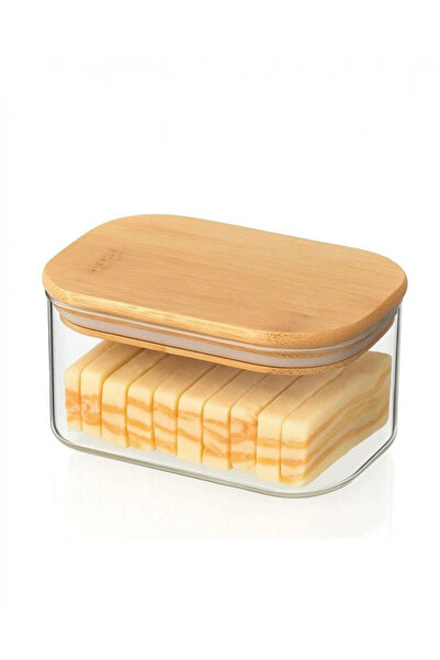 MİEN MEN 3H14 Mest Bambu Kapaklı Cam Kahvaltılık 12x6 cm