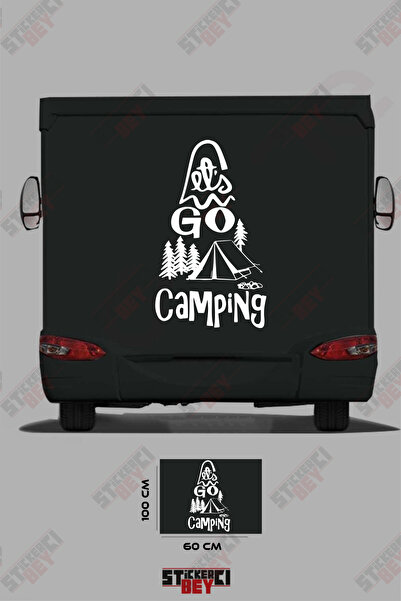 STİCKERCI BEY ملصق كارافان مع صورة لخيمة وشجرة مكتوب عليها 'التنزه'