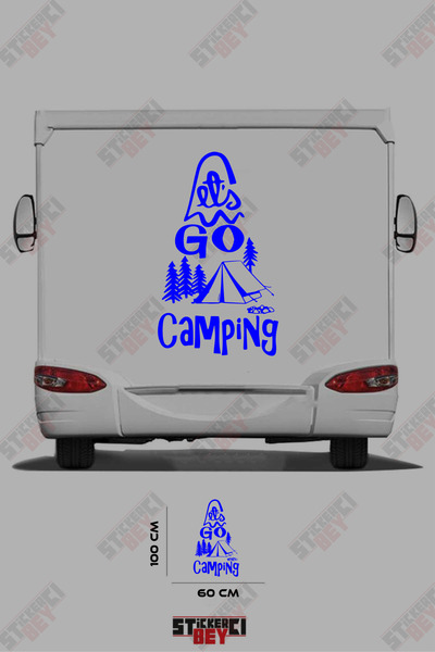 STİCKERCI BEY ملصق كارافان مع صورة لخيمة وشجرة مكتوب عليها 'التنزه'