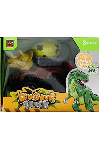 Toy Toy Toy Dinosaur Car with Light Green Egg and Trailer - Yellow and Red