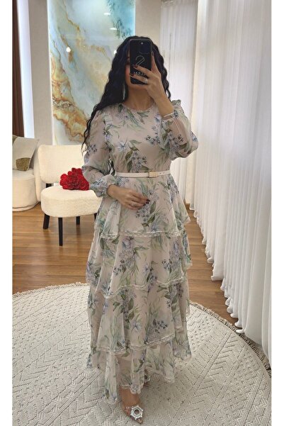 SELSAL Layered floral chiffon dress