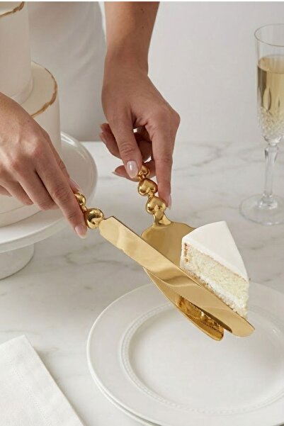 Arma House 2'li Gold Kalpli Pasta Servis Seti - Çelik Spatula ve Bıçak Takımı...