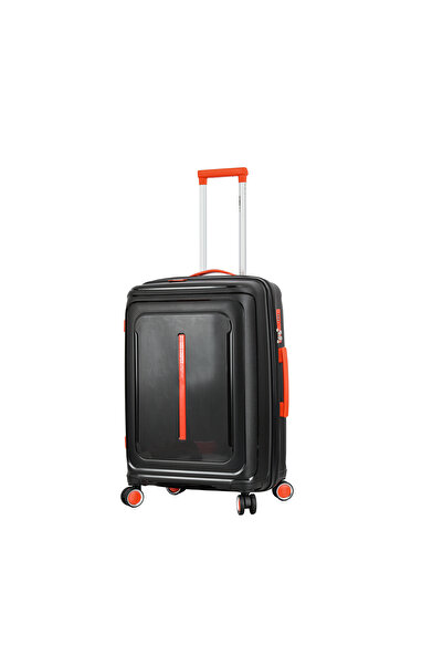 Lee Cooper Medium extendable trolley LC33403, 67x43x26 cm, polypropylene, zipper, 4 wheels 360°, black